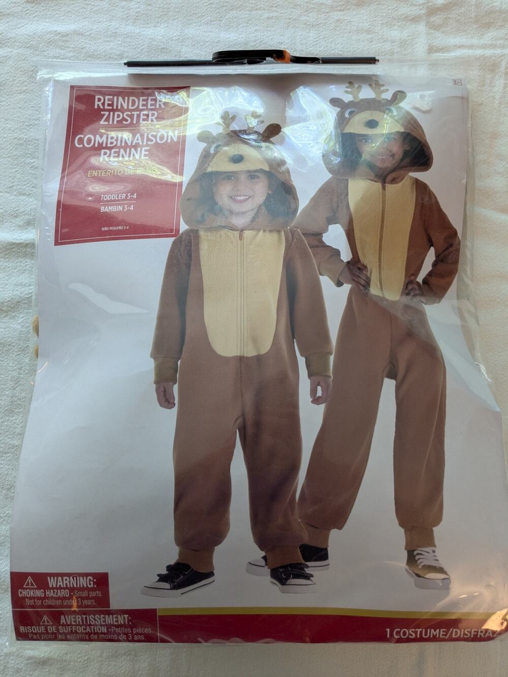 Reindeer Halloween Christmas Holiday Costume Pajamas Toddler Size 3T 4T NIP
